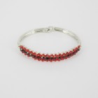 514153 red in silver crystal bangle